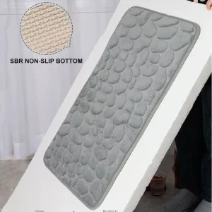 Cobblestone Embossed Bathroom Bath Mat