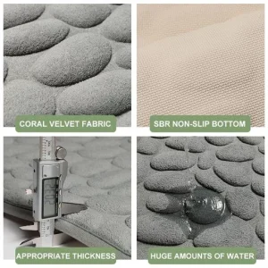 Cobblestone Embossed Bathroom Bath Mat