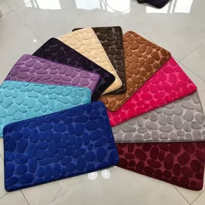 Cobblestone Embossed Bathroom Bath Mat