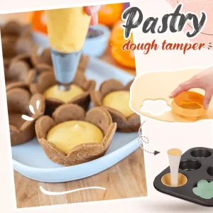 Pastry Dough Tamper Kit Kitchen Flower Round Cookie Cutter Set