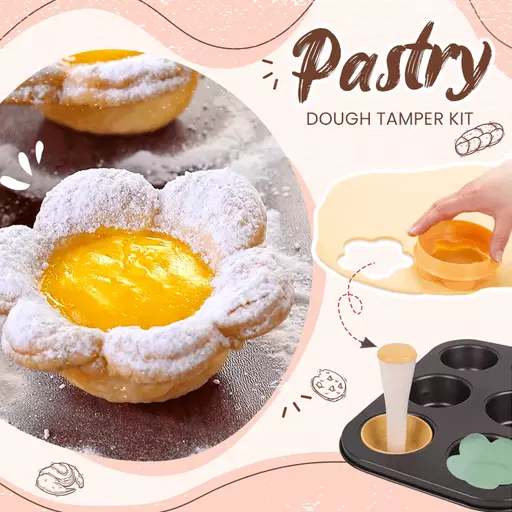 Pastry Dough Tamper Kit Kitchen Flower Round Cookie Cutter Set