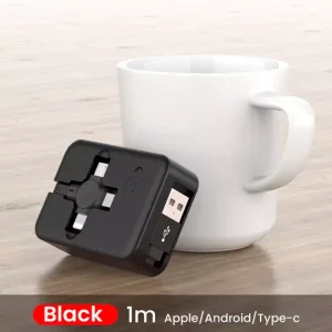 Three in One Charging Cable Roll Macaron Telescopic Storage Bracket