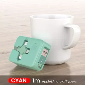 Three in One Charging Cable Roll Macaron Telescopic Storage Bracket