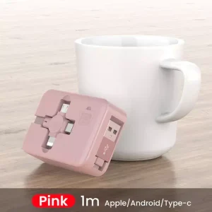 Three in One Charging Cable Roll Macaron Telescopic Storage Bracket