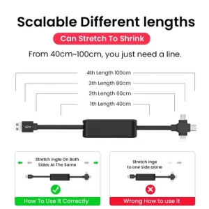 Three in One Charging Cable Roll Macaron Telescopic Storage Bracket
