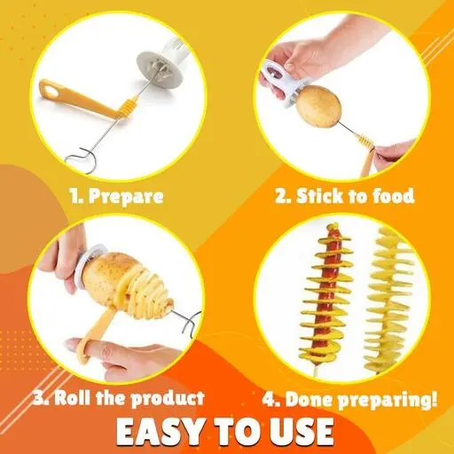 Potato Slicer Spiral Cutter, Tornado Potato Slicer, Twisted Potato Slicer,  Potato Tornado Chips Making Tool, Fancy Fry Chips Gadgets