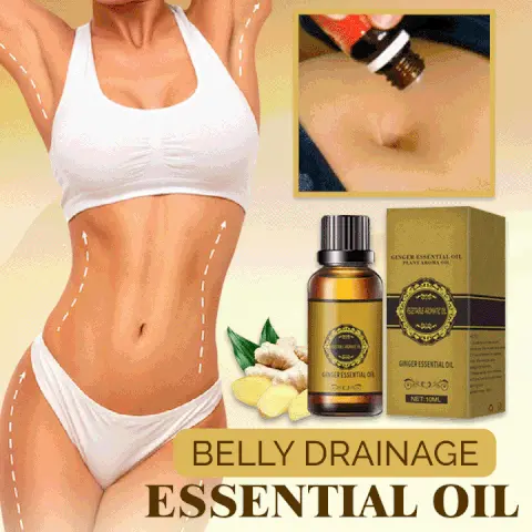 Belly Drainage Ginger Oil, Lymphatic Drainage Ginger Oil, Slimming Tummy Ginger Oil, Ginger Essential Oil