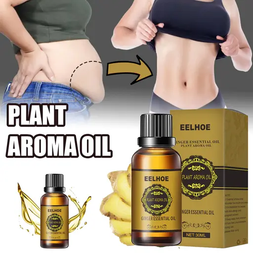 Belly Drainage Ginger Oil, Lymphatic Drainage Ginger Oil, Slimming Tummy Ginger Oil, Ginger Essential Oil