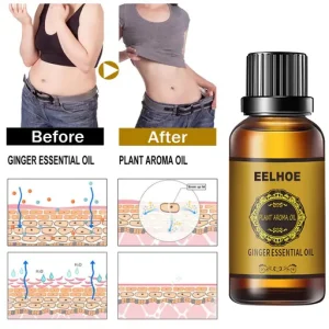 Belly Drainage Ginger Oil, Lymphatic Drainage Ginger Oil, Slimming Tummy Ginger Oil, Ginger Essential Oil