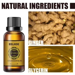 Belly Drainage Ginger Oil, Lymphatic Drainage Ginger Oil, Slimming Tummy Ginger Oil, Ginger Essential Oil