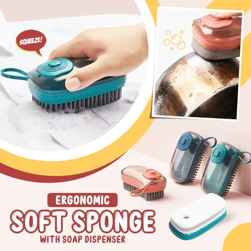 Ergonomic Soft Sponge with Soap Dispenser