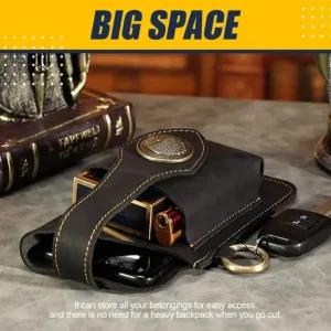 Multifunctional Leather Mobile Phone Bag with Belt Ring
