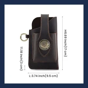 Multifunctional Leather Mobile Phone Bag with Belt Ring