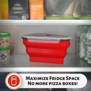 Reusable Pizza Storage Container with 5 Microwavable Serving Trays