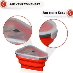 Reusable Pizza Storage Container with 5 Microwavable Serving Trays