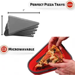 Reusable Pizza Storage Container with 5 Microwavable Serving Trays