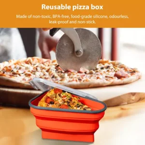 Reusable Pizza Storage Container with 5 Microwavable Serving Trays