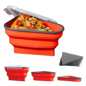 Reusable Pizza Storage Container with 5 Microwavable Serving Trays