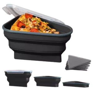 Reusable Pizza Storage Container with 5 Microwavable Serving Trays