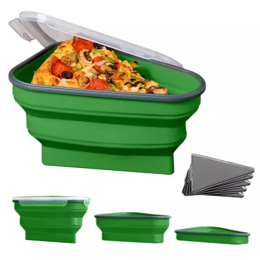 Reusable Pizza Storage Container, CAUTUM Silicone Pizza Slice Storage  Container with 5 Microwavable Serving Trays, Adjustable Pizza Leftover  Container