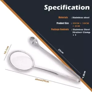 Stainless Steel Oil Leak Clamp Kitchen Filter Scoop Small Strainer