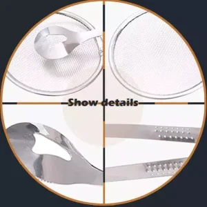 Stainless Steel Oil Leak Clamp Kitchen Filter Scoop Small Strainer