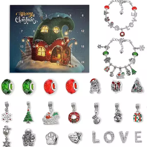 24 Days Countdown Calendar DIY Christmas Bracelets Set