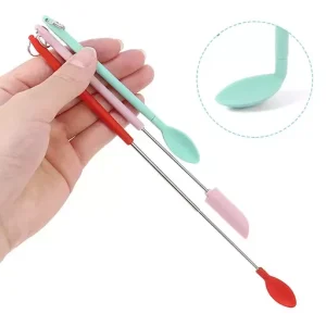 Mini Silicone Telescopic Spatula and Scooping Spoon