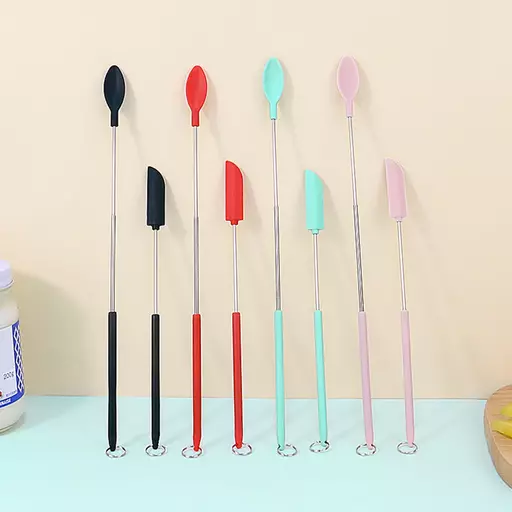 Mini Silicone Telescopic Spatula and Scooping Spoon