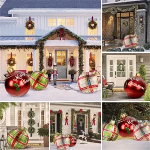 Outdoor Christmas Inflatable Decorated Ball Giant Christmas Inflatable Ball Christmas Tree Decorations