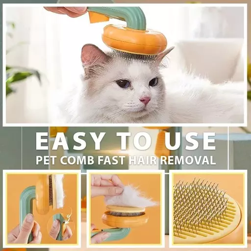 Pet Pumpkin Self Cleaning Slicker Brush