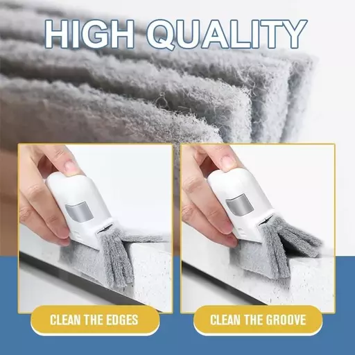 2-in-1 Window Groove Cleaning Brush With Dustpan – For Screens, Laptops, Keyboards – 2 Colors