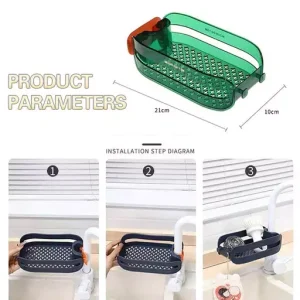 2 in 1 Home Sink Organizer Faucet Hanging Drain Rack