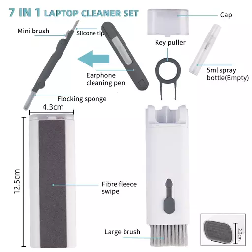 7 ni 1 Multifunctional Portable Cleaning Pen Cleaner Keycap Puller Kit