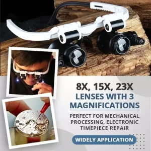 LED Lights Glasses Magnifier 8x 15x 23x