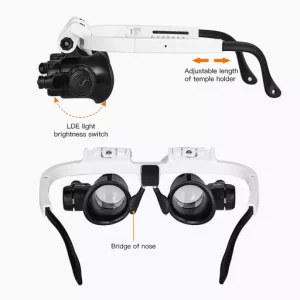 LED Lights Glasses Magnifier 8x 15x 23x
