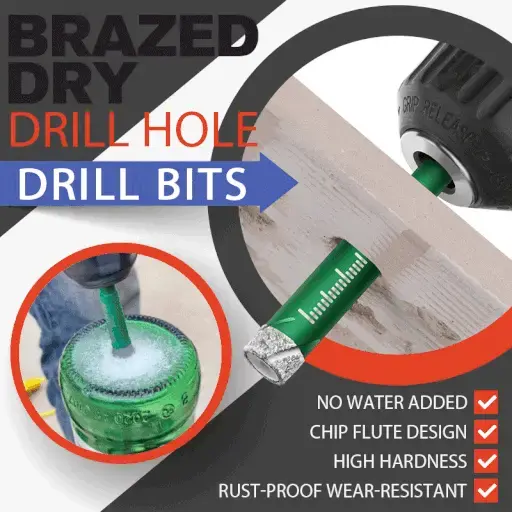 Dry Cut Emery Drill Bits, Brazed Dry Drill Hole Drill Bits