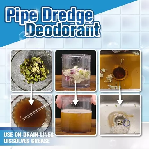 Pipe Dredge Deodorant, Powerful Sink Drain Cleaner Pipe Dredging Agent  Sewer Toilet Dredge Powder Cleanser Dredge Agent for Kitchen Toilet  Pipeline