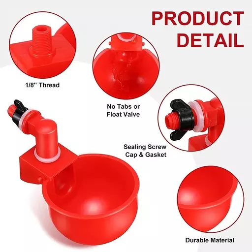 SUPVOX 2-Pack Poultry Feeding Bowls - Rubber Chicken Water Cups For Coops, Gamecocks & Birds