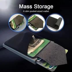 Pop-out RFID Card Holder Slim Aluminum Wallet Card Storage