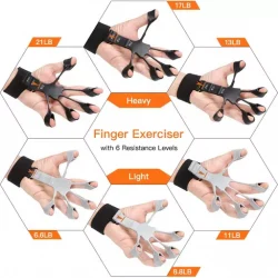 6 Resistant Level Finger Exerciser and Finger Stretcher