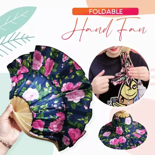 Bamboo Foldable Hand Fan Sun Hat