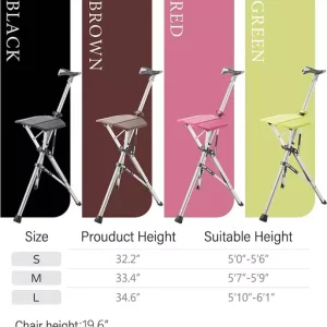 Elderly Foldable Walking Chair Stick