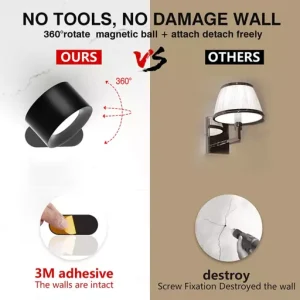USB Rechargeable LED Wall Sconce Light with Touch & Remote Control
