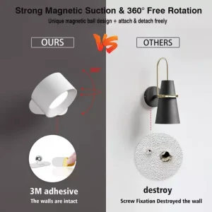 USB Rechargeable LED Wall Sconce Light with Touch & Remote Control