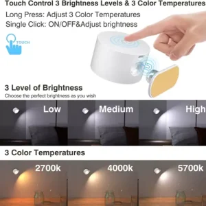 USB Rechargeable LED Wall Sconce Light with Touch & Remote Control
