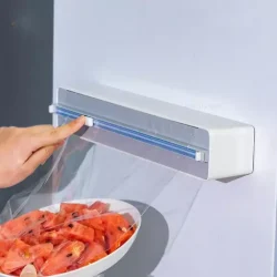 Wall-Mounted Adjustable Plastic Wrap Dispenser