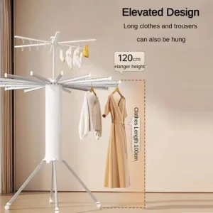 Space Saving Foldable Rotary Clothes Drying Rack
