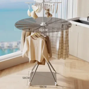Space Saving Foldable Rotary Clothes Drying Rack