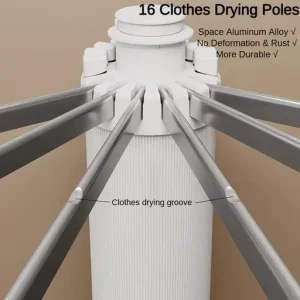 Space Saving Foldable Rotary Clothes Drying Rack